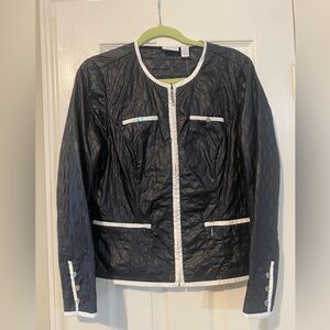 NWT Chico's Zenergy Black Quilted Zippered Jacket Sz 1 Small
